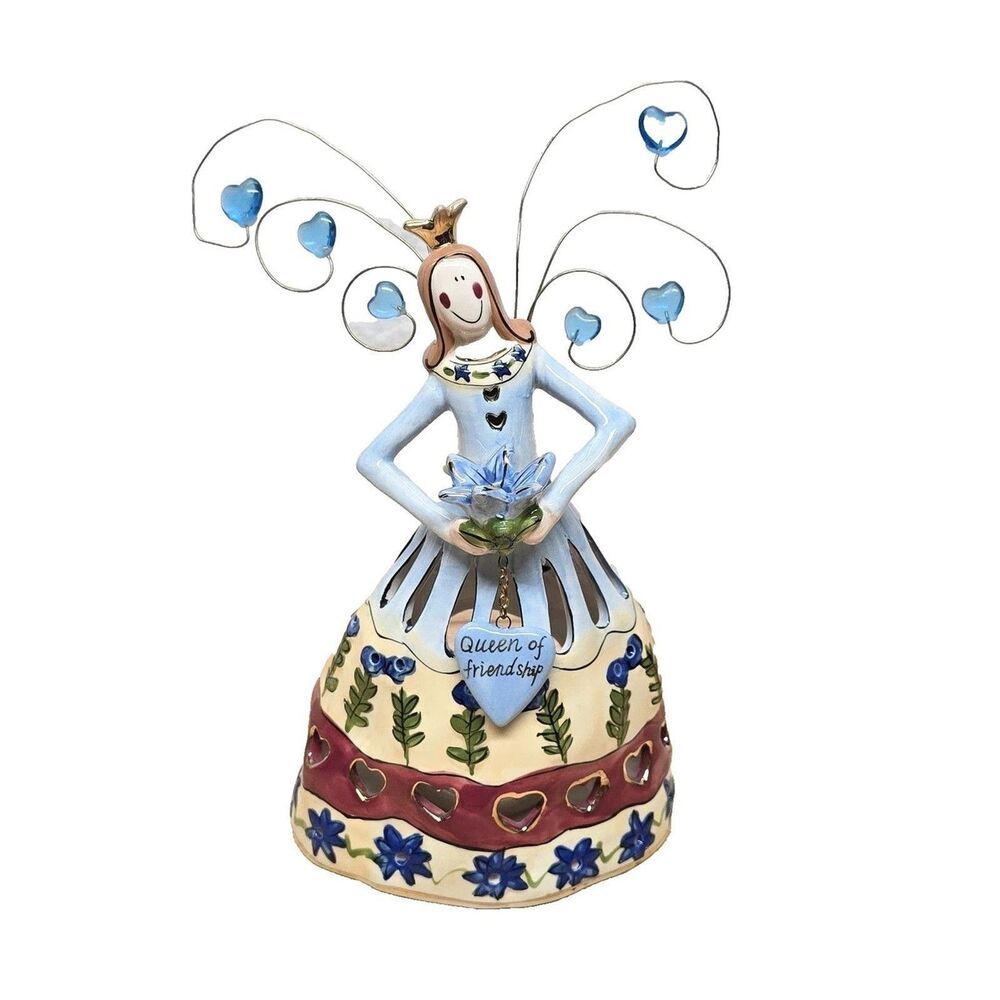 Blue Sky Heather Goldminc Queen of Friendship Tea Lite Holder, 2003 Never Used